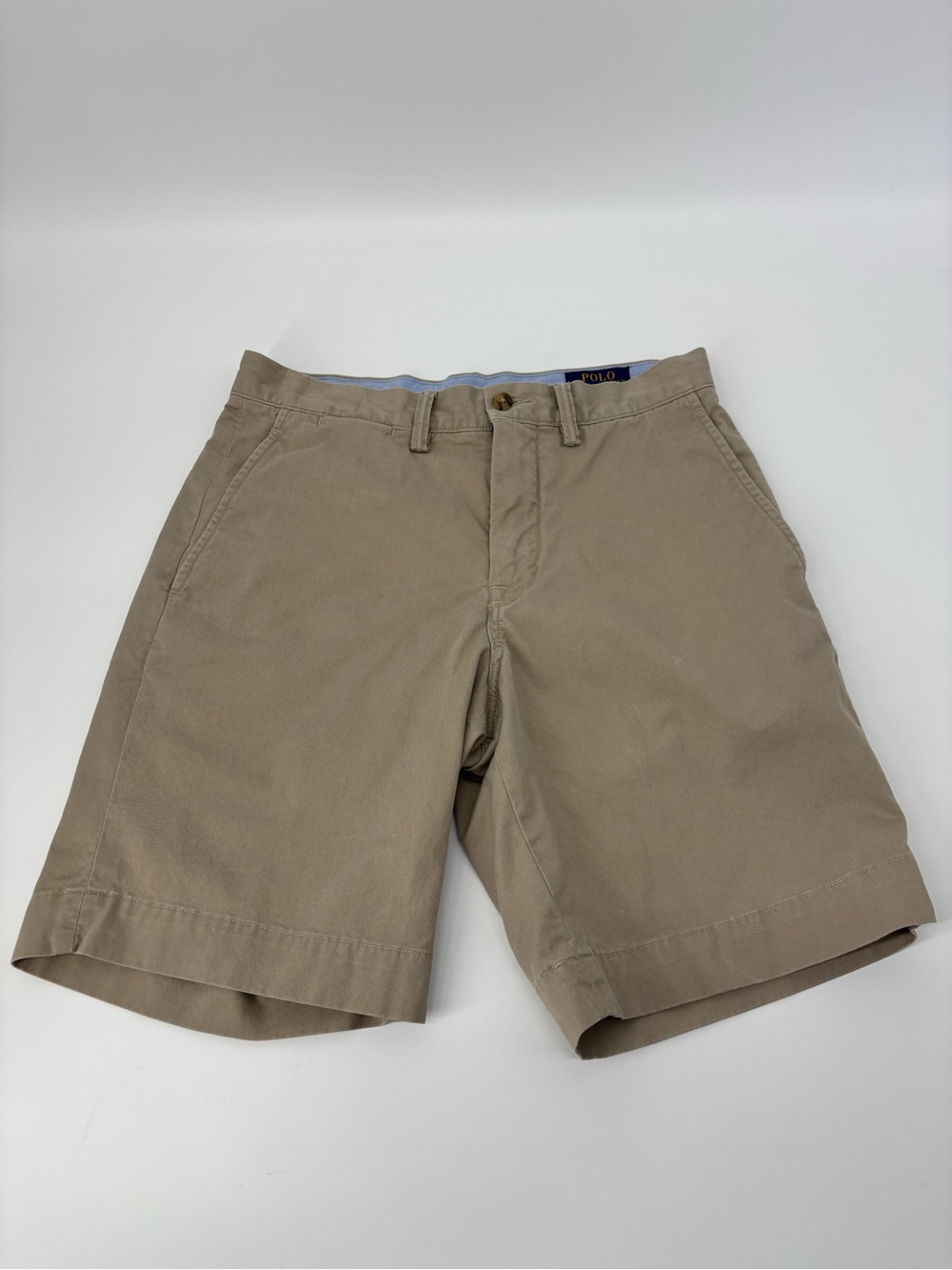 Polo Ralph Lauren Men Chino Shorts 28 Tan‎ Beige Stretch Classic Fit Cotton 9"
